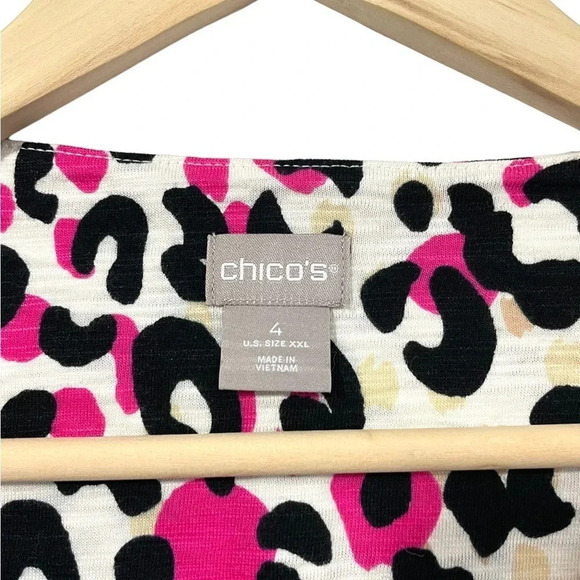 NWOT Chico’s Cheetah Print V-Neck Plus Size Tees (Lot of 2) - Picture 3 of 8